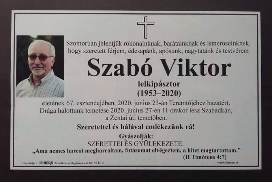 IN MEMORIAM SZABÓ VIKTOR / SZABADKA