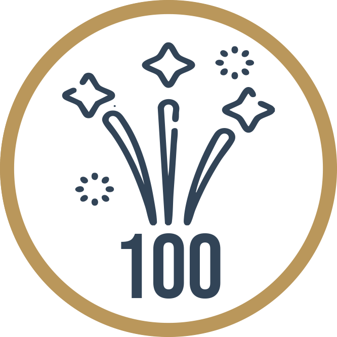 p100 jubileumi zarounnepseg